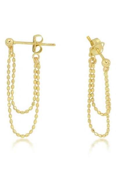 Candela Jewelry Beaded Chain Drop Earrings In Gold