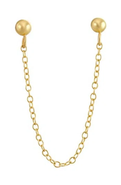 Candela Jewelry Chain Drop Double Stud Earring In Gold