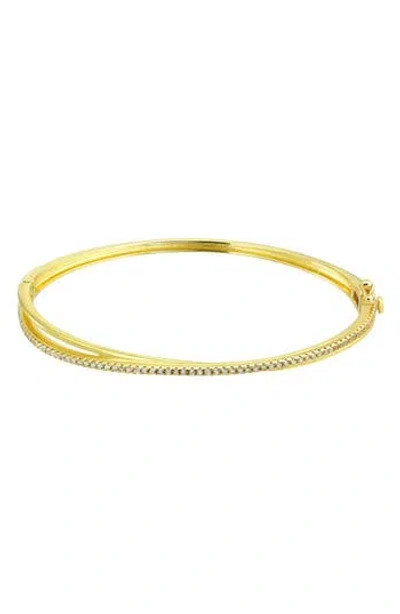 Candela Jewelry Cubic Zirconia Bypass Bangle Bracelet In Gold