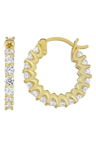 Candela Jewelry Cubic Zirconia Oval Hoop Earrings In Gold