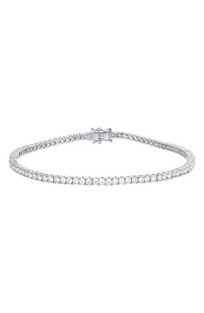 Candela Jewelry Cubic Zirconia Tennis Bracelet In Silver