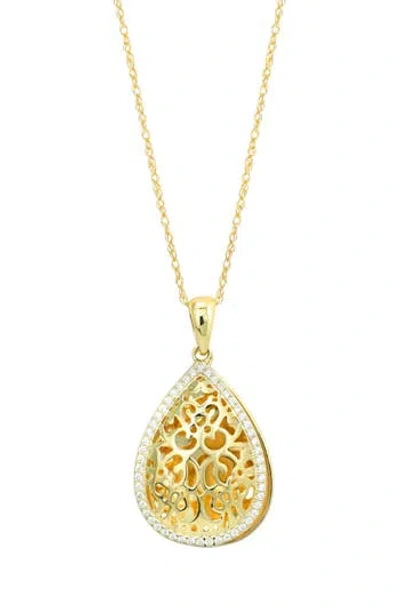 Candela Jewelry Filigree Locket Pendant Necklace In Gold