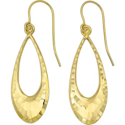 Candela Jewelry Hammered Teardrop Drop Earrings In Gold