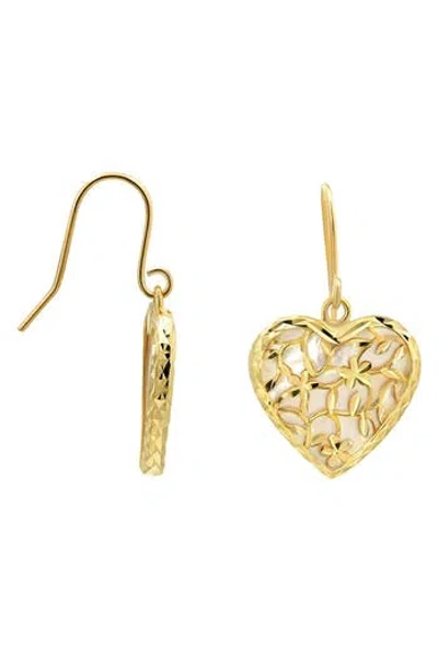Candela Jewelry Heart Mother-of-pearl Drop Earrings In Gold