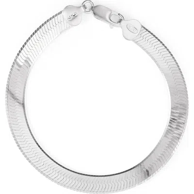 Candela Jewelry Herringbone Chain Bracelet In Silver