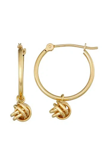 Candela Jewelry Knot Charm Hoop Earrings In Gold