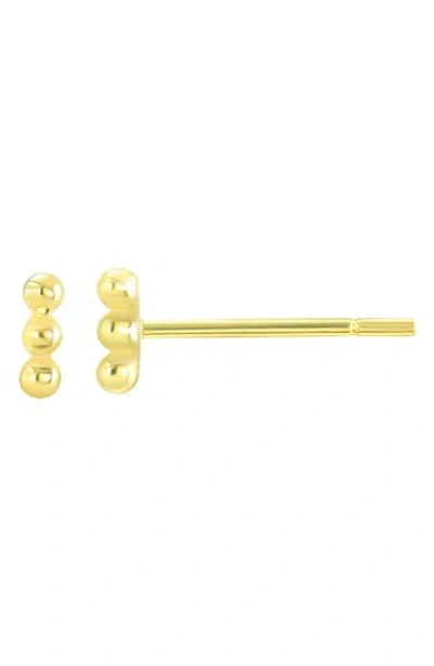 Candela Jewelry Mini Beaded Bar Stud Earrings In Gold