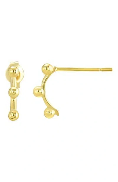 Candela Jewelry Mini Beaded C Hoop Earrings In Gold