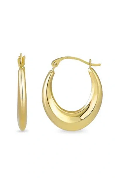 Candela Jewelry Oval Hoop Earrings In Gold