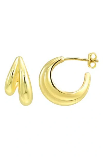 Candela Jewelry Puffy Hoop Earrings In Gold