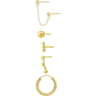 Candela Jewelry Set Of 5 10k Gold Hoop & Stud Earrings
