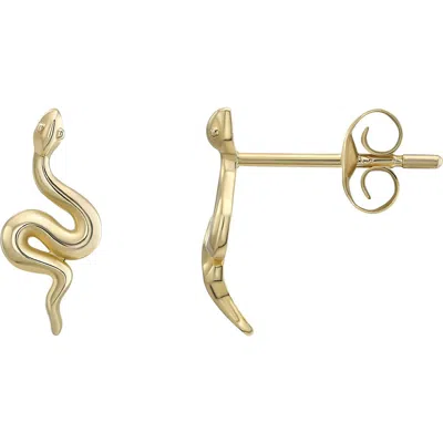 Candela Jewelry Snake Stud Earrings In Gold