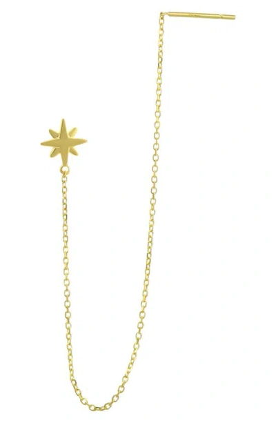 Candela Jewelry Starburst Threader Earring In Gold