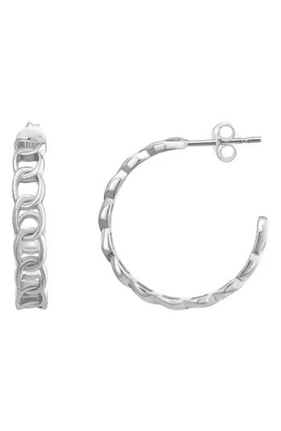 Candela Jewelry Sterling Silver Chain Hoop Earrings