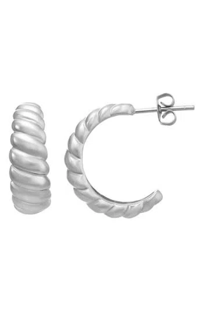 Candela Jewelry Sterling Silver Textured Hoop Earrings