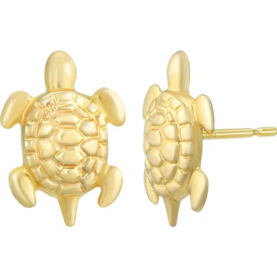 Candela Jewelry Turtle Stud Earrings In Gold