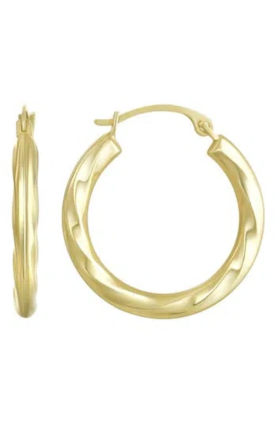 Candela Jewelry Twisted Hoop Earrings In Gold