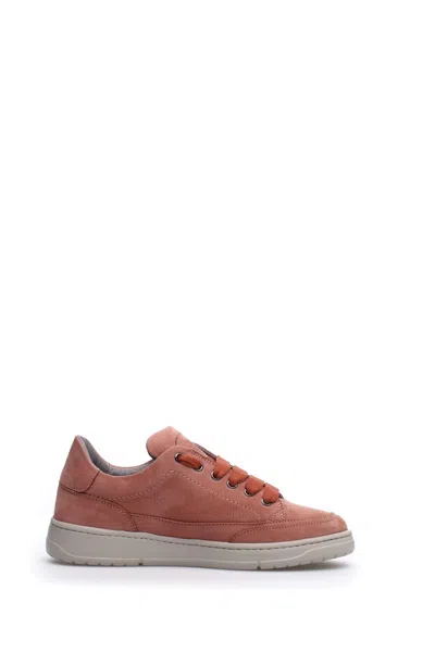 Candice Cooper Minimalist Pink Sneakers With Iconic Branding In Multi