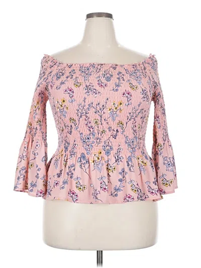 Pre-owned Candies Candie's 3/4 Sleeve Blouse In Pink