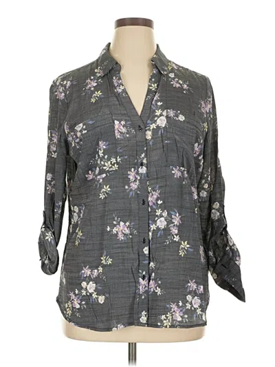 Pre-owned Candies Candie's 3/4 Sleeve Button Down Shirt In Gray