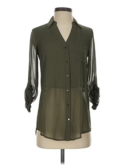 Pre-owned Candies Candie's 3/4 Sleeve Button Down Shirt In Green