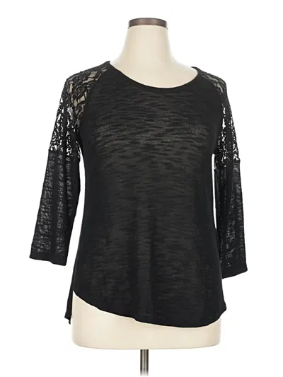 Pre-owned Candies Candie's 3/4 Sleeve Top Black Scoop Neck Tops