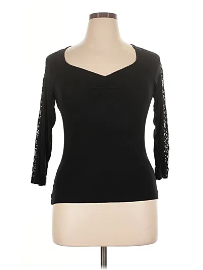 Pre-owned Candies Candie's 3/4 Sleeve Top Black Sweetheart Neckline Tops