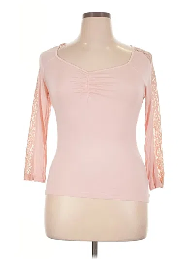 Pre-owned Candies Candie's 3/4 Sleeve Top Pink Sweetheart Neckline Tops