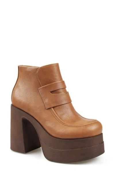 Candies Candie's Alesia Platform Bootie In Brown