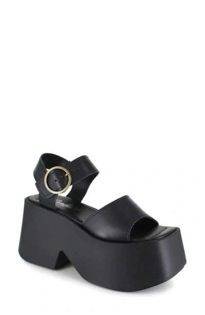 Candies Candie's Anna Ankle Strap Platform Sandal In Black