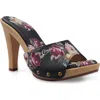 Candies Candie's Antonella Slide Sandal In Black Floral Leather