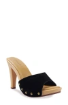 Candies Candie's Antonellaomg Slide Sandal In Black Suede