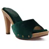 Candies Candie's Antonella Slide Sandal In Green Velvet