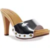 Candies Candie's Antonella Slide Sandal In Silver Metallic Leather
