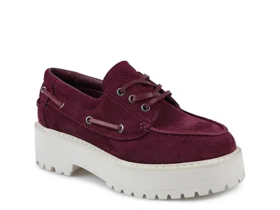 Candies Candie's Biz Platform Boat Shoe In Burgundy