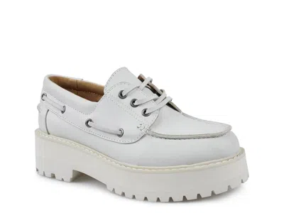 Candies Candie's Biz Platform Boat Shoe In White