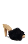 Candies Candie's Celestine Faux Fur Side Sandal In Black