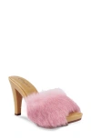 Candies Candie's Celestine Faux Fur Side Sandal In Pink