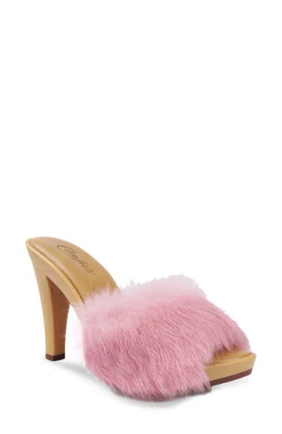 Candies Candie's Celestine Faux Fur Side Sandal In Pink