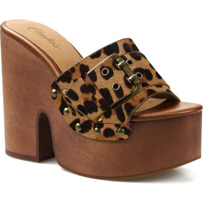 Candies Candie's Crista Platform Slide Sandal In Animal Print