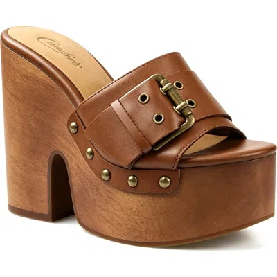 Candies Candie's Crista Platform Slide Sandal In Blue