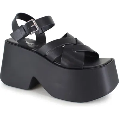 Candies Candie's Elisabeth Ankle Strap Platform Sandal In Black