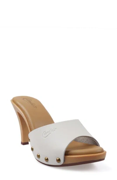 Candies Candie's Emiliana Platform Sandal In White Leather