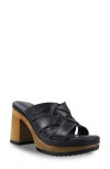 Candies Candie's Fiore Platform Slide Sandal In Black Leather