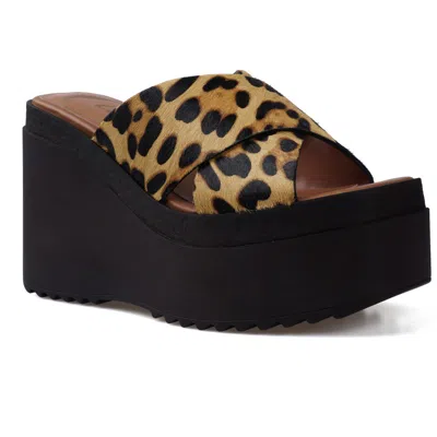 Candies Candie's Galina Platform Wedge Sandal In Animal Print