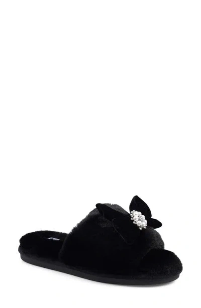 Candies Candie's Harmonyy Faux Fur Slide Slipper In Black