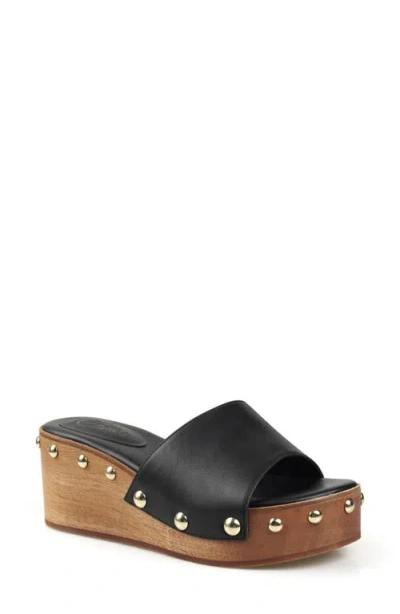 Candies Candie's Jewell Platform Wedge Slide Sandal In Black