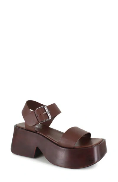 Candies Candie's Leni Ankle Strap Platform Sandal In Brown