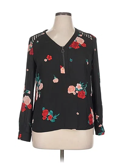 Pre-owned Candies Candie's Long Sleeve Blouse In Black