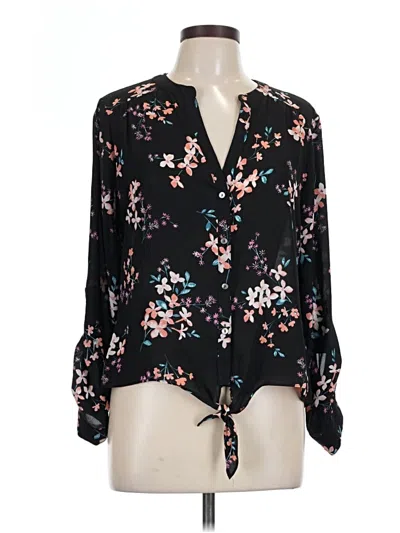 Pre-owned Candies Candie's Long Sleeve Blouse In Black